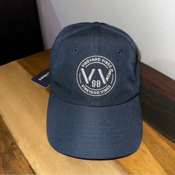 Vineyard Vines Other - Vineyard Vines Navy Blue Baseball Cap with VV Logo and Adjustable Back